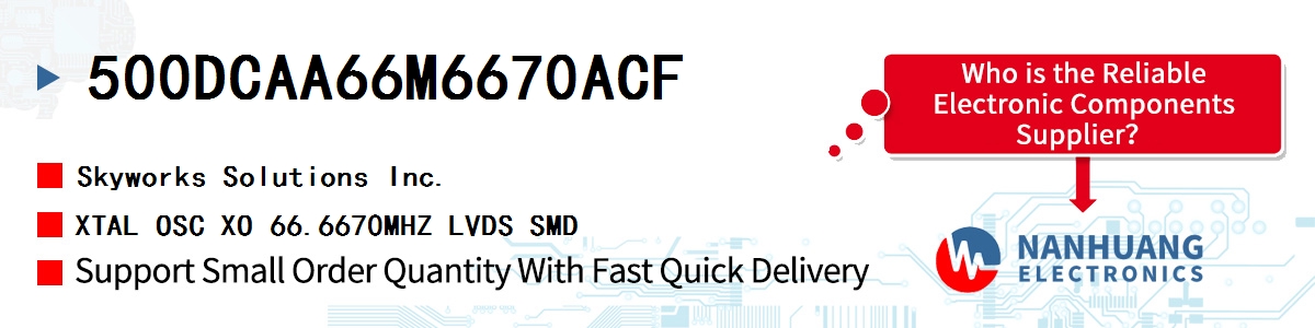 500DCAA66M6670ACF Skyworks XTAL OSC XO 66.6670MHZ LVDS SMD