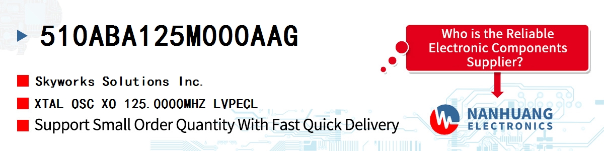 510ABA125M000AAG Skyworks XTAL OSC XO 125.0000MHZ LVPECL