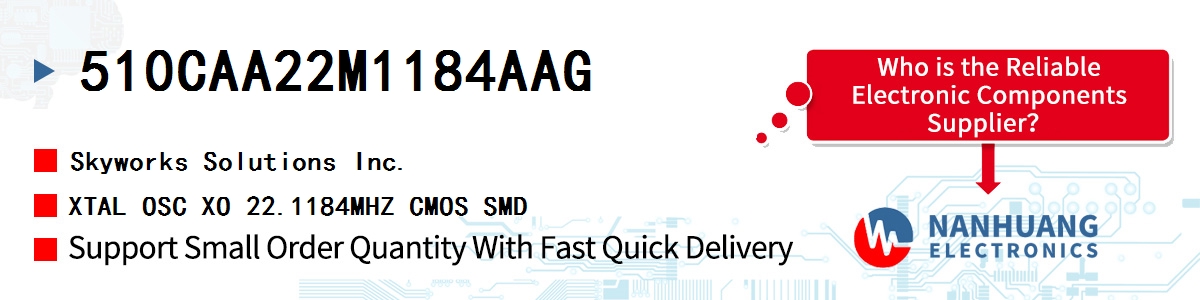 510CAA22M1184AAG Skyworks XTAL OSC XO 22.1184MHZ CMOS SMD