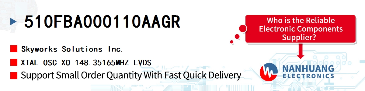 510FBA000110AAGR Skyworks XTAL OSC XO 148.35165MHZ LVDS