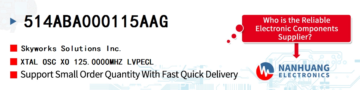 514ABA000115AAG Skyworks XTAL OSC XO 125.0000MHZ LVPECL