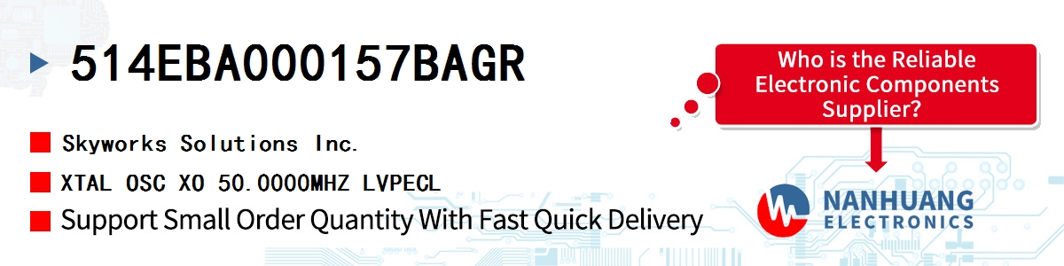 514EBA000157BAGR Skyworks XTAL OSC XO 50.0000MHZ LVPECL