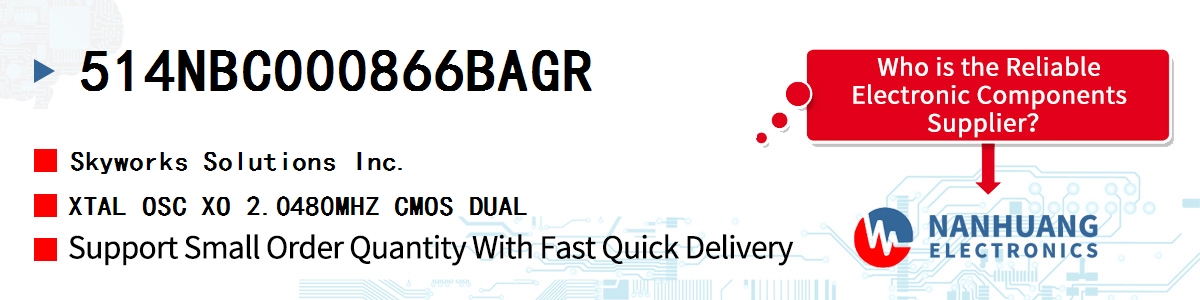 514NBC000866BAGR Skyworks XTAL OSC XO 2.0480MHZ CMOS DUAL