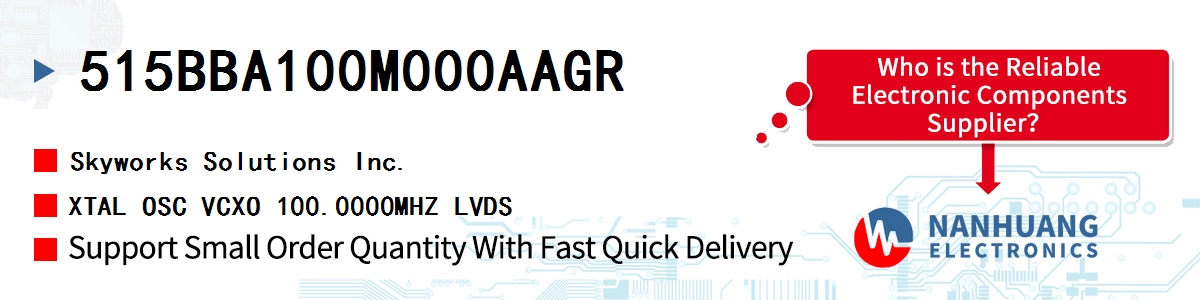 515BBA100M000AAGR Skyworks XTAL OSC VCXO 100.0000MHZ LVDS