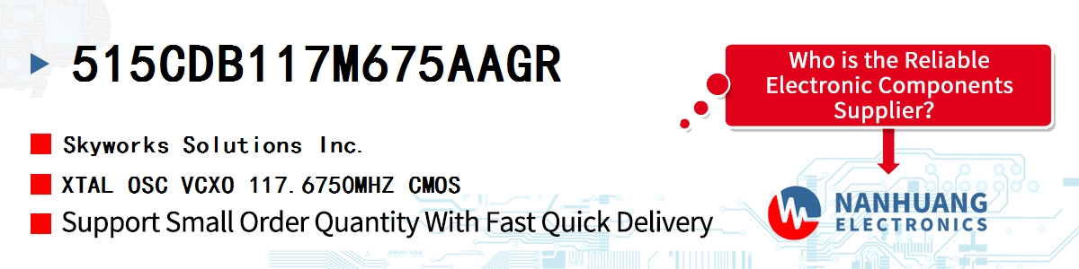 515CDB117M675AAGR Skyworks XTAL OSC VCXO 117.6750MHZ CMOS