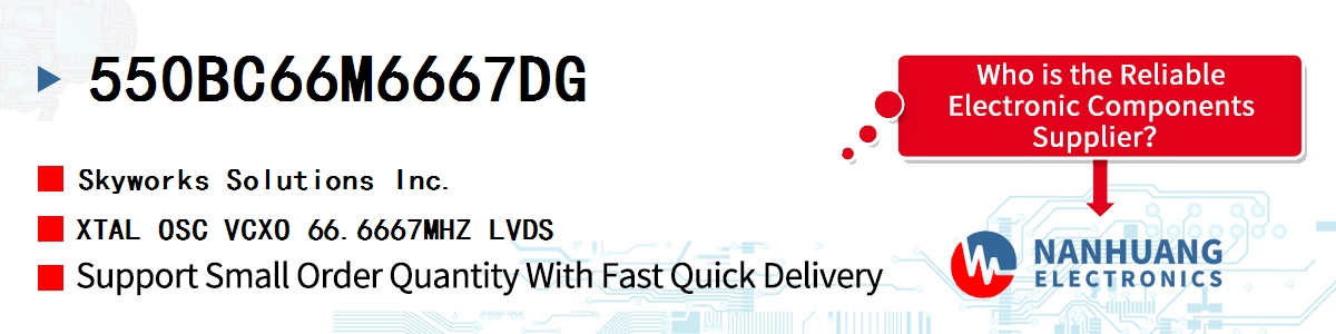 550BC66M6667DG Skyworks XTAL OSC VCXO 66.6667MHZ LVDS