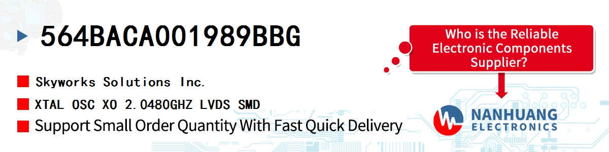 564BACA001989BBG Skyworks XTAL OSC XO 2.0480GHZ LVDS SMD