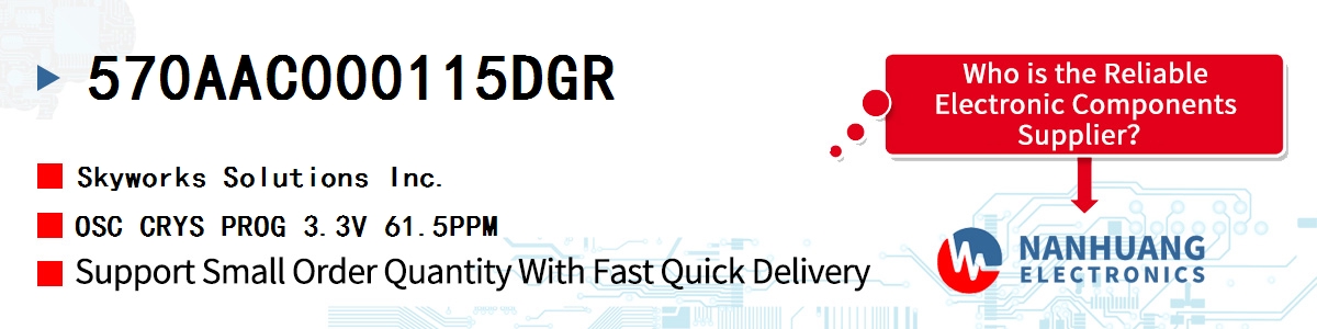 570AAC000115DGR Skyworks OSC CRYS PROG 3.3V 61.5PPM