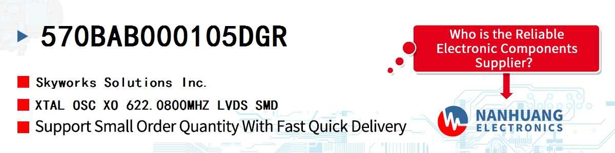 570BAB000105DGR Skyworks XTAL OSC XO 622.0800MHZ LVDS SMD