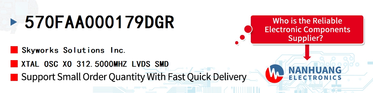 570FAA000179DGR Skyworks XTAL OSC XO 312.5000MHZ LVDS SMD