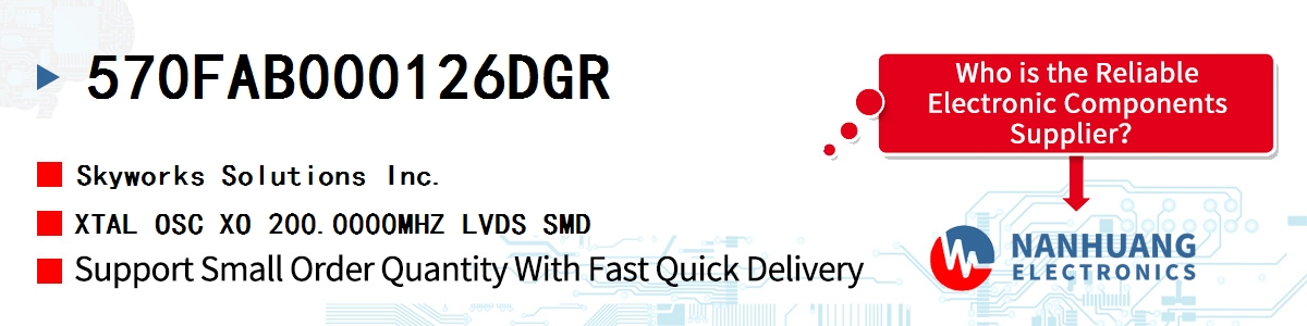 570FAB000126DGR Skyworks XTAL OSC XO 200.0000MHZ LVDS SMD