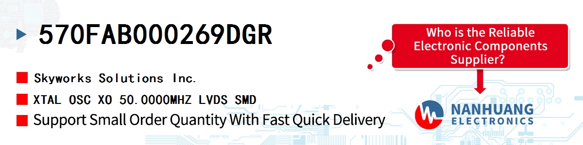 570FAB000269DGR Skyworks XTAL OSC XO 50.0000MHZ LVDS SMD