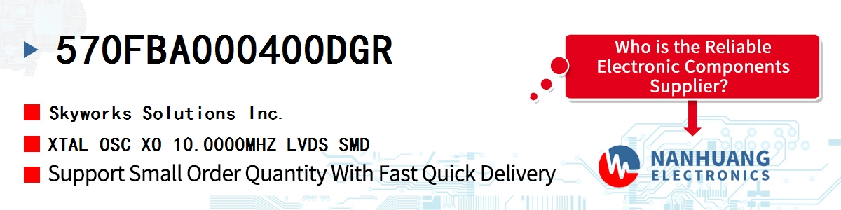 570FBA000400DGR Skyworks XTAL OSC XO 10.0000MHZ LVDS SMD