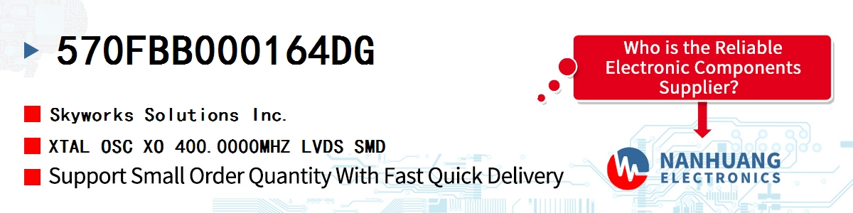 570FBB000164DG Skyworks XTAL OSC XO 400.0000MHZ LVDS SMD