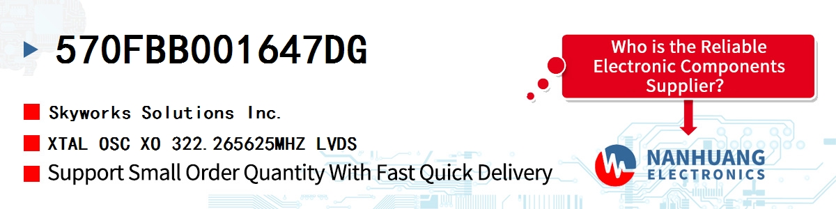 570FBB001647DG Skyworks XTAL OSC XO 322.265625MHZ LVDS