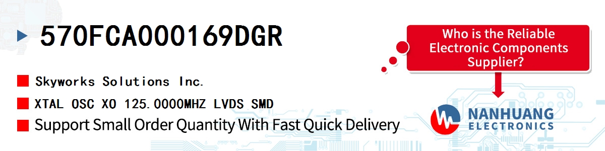 570FCA000169DGR Skyworks XTAL OSC XO 125.0000MHZ LVDS SMD