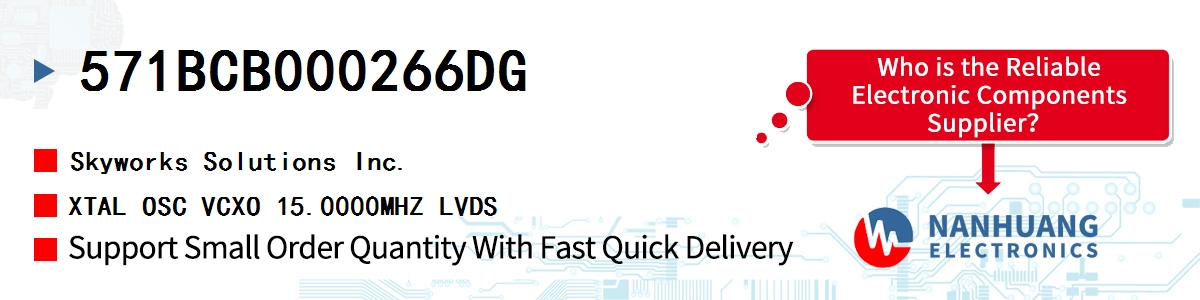 571BCB000266DG Skyworks XTAL OSC VCXO 15.0000MHZ LVDS