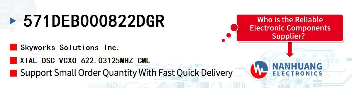 571DEB000822DGR Skyworks XTAL OSC VCXO 622.03125MHZ CML