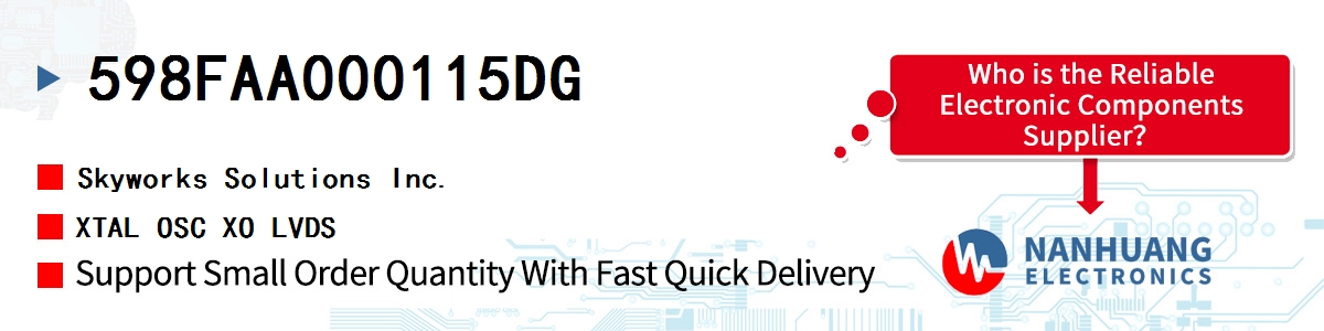 598FAA000115DG Skyworks XTAL OSC XO LVDS