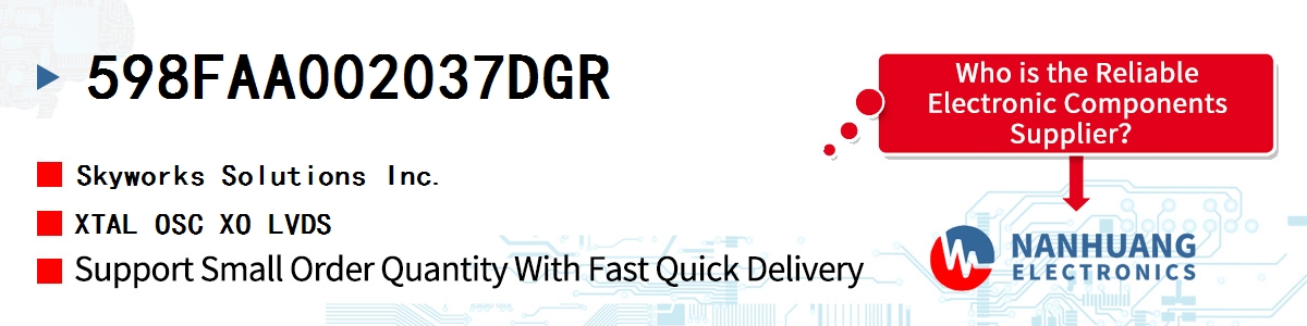 598FAA002037DGR Skyworks XTAL OSC XO LVDS