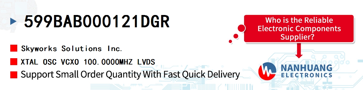 599BAB000121DGR Skyworks XTAL OSC VCXO 100.0000MHZ LVDS