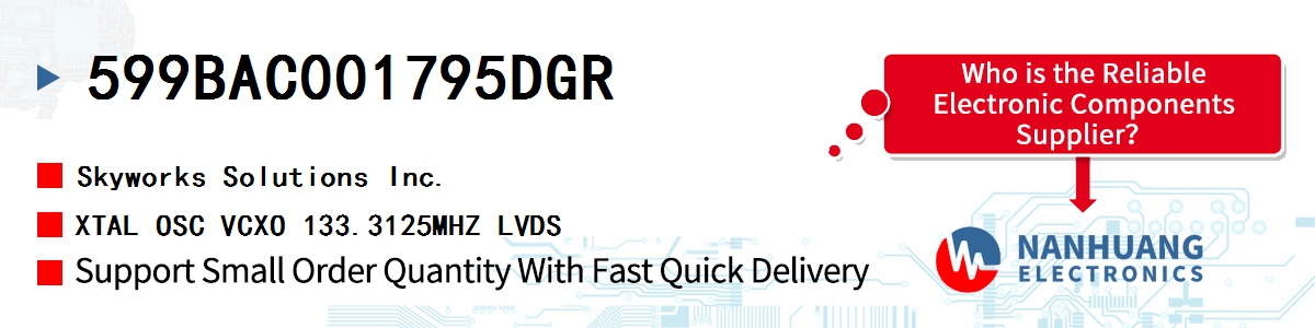 599BAC001795DGR Skyworks XTAL OSC VCXO 133.3125MHZ LVDS