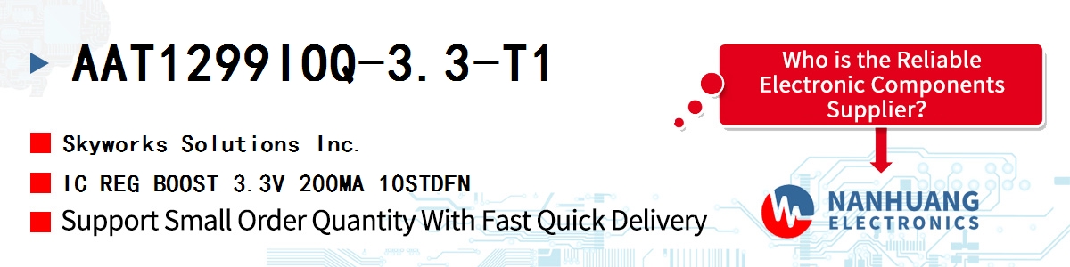 AAT1299IOQ-3.3-T1 Skyworks IC REG BOOST 3.3V 200MA 10STDFN