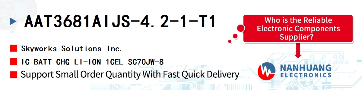 AAT3681AIJS-4.2-1-T1 Skyworks IC BATT CHG LI-ION 1CEL SC70JW-8