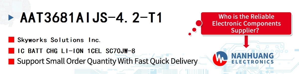 AAT3681AIJS-4.2-T1 Skyworks IC BATT CHG LI-ION 1CEL SC70JW-8