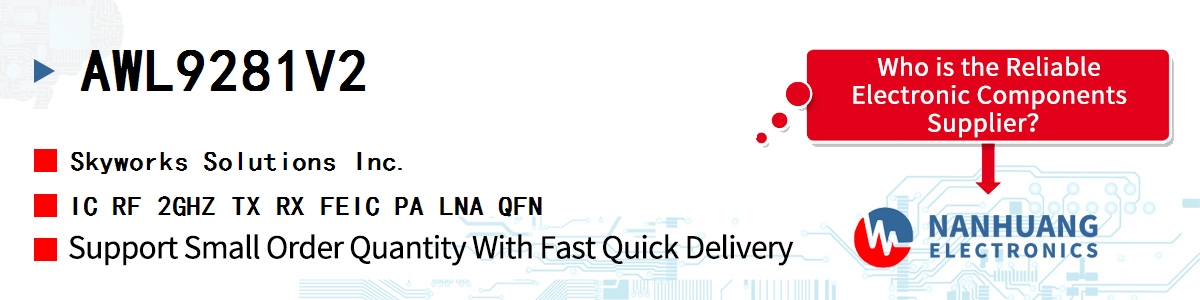 AWL9281V2 Skyworks IC RF 2GHZ TX RX FEIC PA LNA QFN