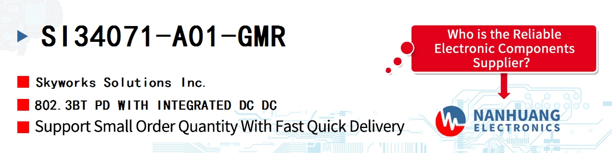 SI34071-A01-GMR Skyworks 802.3BT PD WITH INTEGRATED DC DC