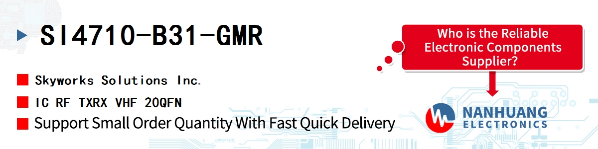 SI4710-B31-GMR Skyworks IC RF TXRX VHF 20QFN