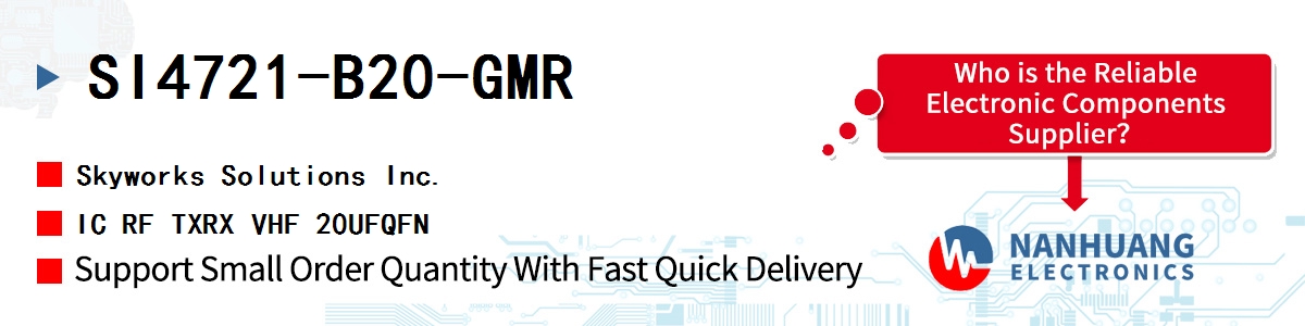 SI4721-B20-GMR Skyworks IC RF TXRX VHF 20UFQFN