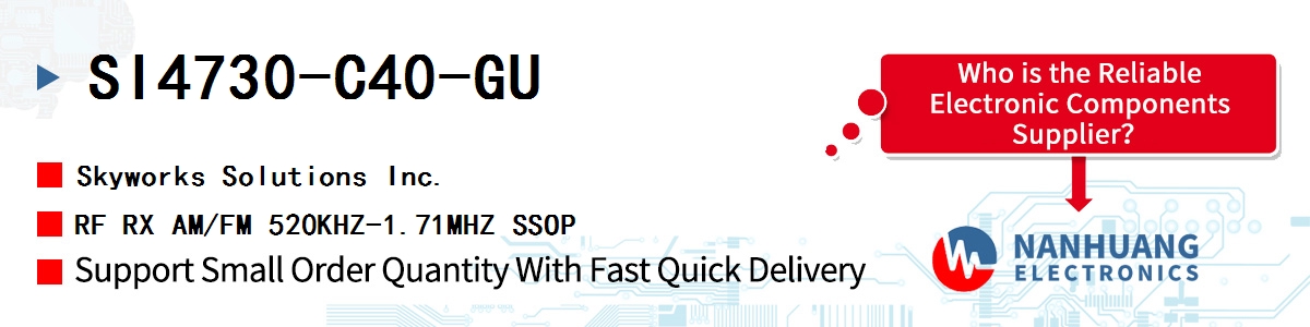 SI4730-C40-GU Skyworks RF RX AM/FM 520KHZ-1.71MHZ SSOP