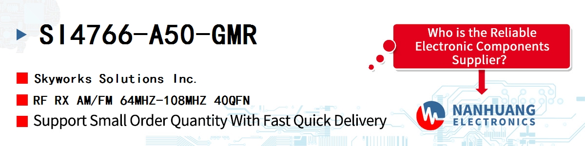 SI4766-A50-GMR Skyworks RF RX AM/FM 64MHZ-108MHZ 40QFN