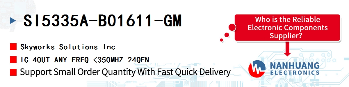 SI5335A-B01611-GM Skyworks IC 4OUT ANY FREQ <350MHZ 24QFN