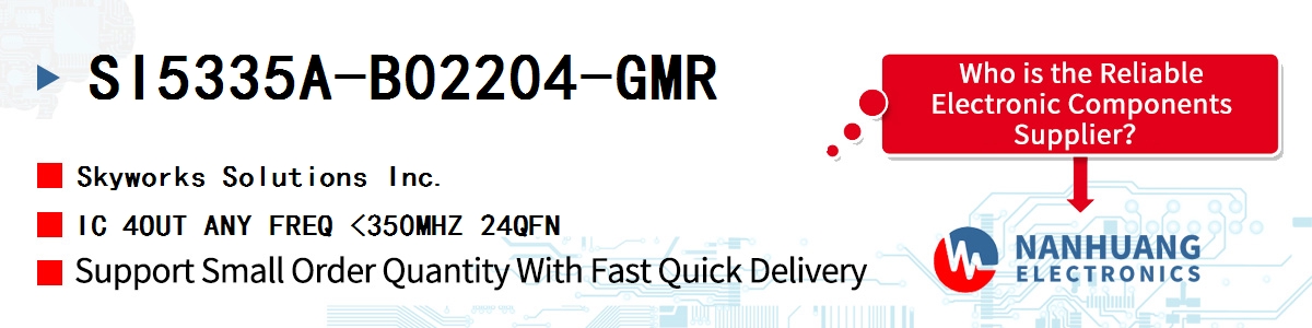 SI5335A-B02204-GMR Skyworks IC 4OUT ANY FREQ <350MHZ 24QFN