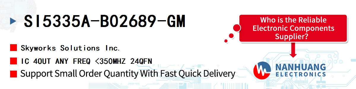 SI5335A-B02689-GM Skyworks IC 4OUT ANY FREQ <350MHZ 24QFN