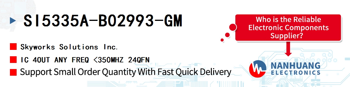 SI5335A-B02993-GM Skyworks IC 4OUT ANY FREQ <350MHZ 24QFN