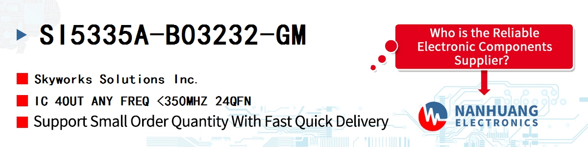 SI5335A-B03232-GM Skyworks IC 4OUT ANY FREQ <350MHZ 24QFN