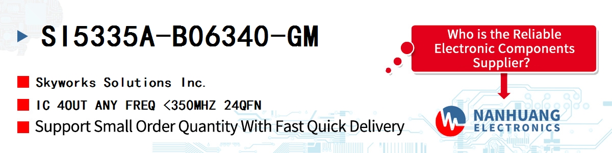 SI5335A-B06340-GM Skyworks IC 4OUT ANY FREQ <350MHZ 24QFN