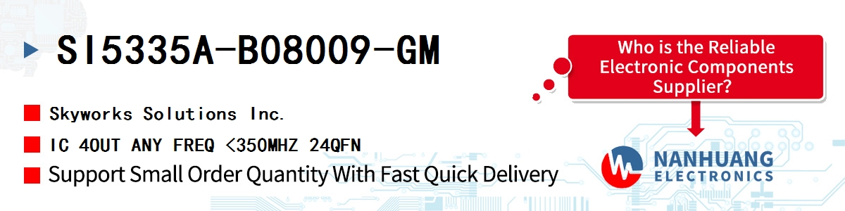 SI5335A-B08009-GM Skyworks IC 4OUT ANY FREQ <350MHZ 24QFN