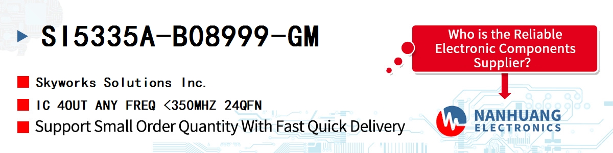 SI5335A-B08999-GM Skyworks IC 4OUT ANY FREQ <350MHZ 24QFN