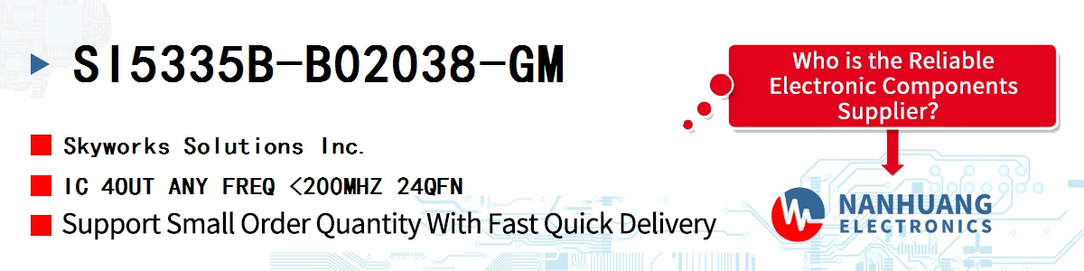 SI5335B-B02038-GM Skyworks IC 4OUT ANY FREQ <200MHZ 24QFN