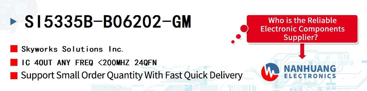 SI5335B-B06202-GM Skyworks IC 4OUT ANY FREQ <200MHZ 24QFN