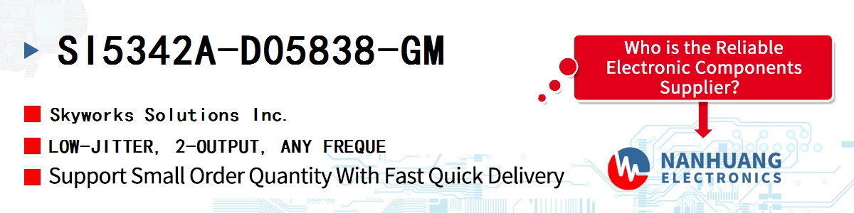 SI5342A-D05838-GM Skyworks LOW-JITTER, 2-OUTPUT, ANY FREQUE