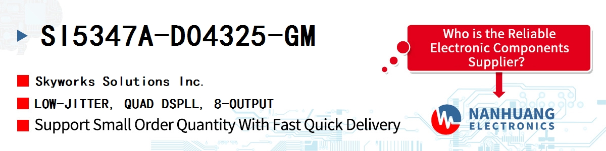 SI5347A-D04325-GM Skyworks LOW-JITTER, QUAD DSPLL, 8-OUTPUT