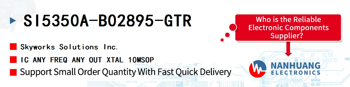 SI5350A-B02895-GTR Skyworks IC ANY FREQ ANY OUT XTAL 10MSOP