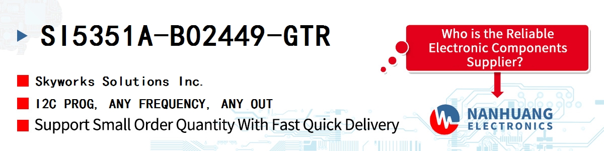 SI5351A-B02449-GTR Skyworks I2C PROG, ANY FREQUENCY, ANY OUT