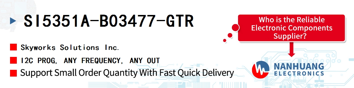 SI5351A-B03477-GTR Skyworks I2C PROG, ANY FREQUENCY, ANY OUT